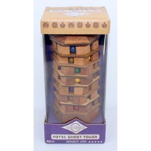 True Genius Aztec Ghost Tower Wood Brainteaser Puzzle Difficulty Level 5 NEW